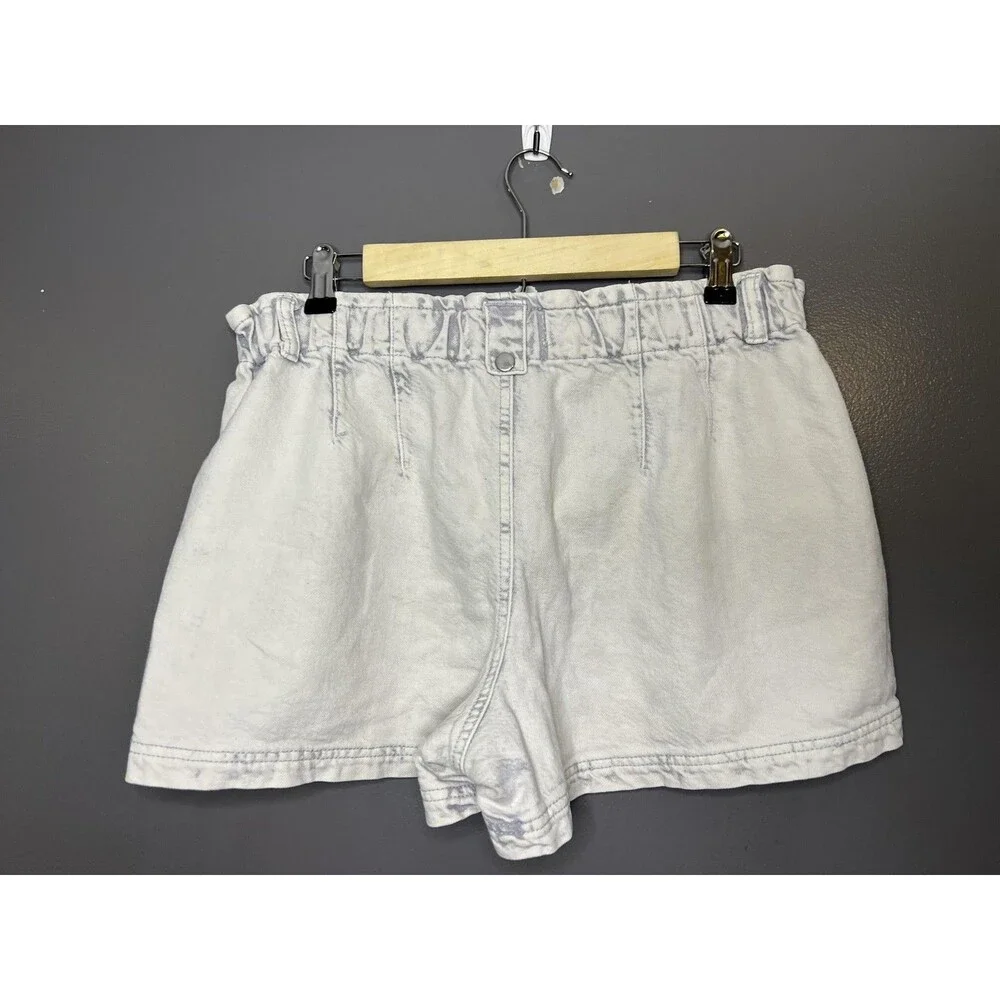 Anthropologie Shorts Womens 10 White Denim Paperbag High Waist Pockets Casual - Picture 2 of 6